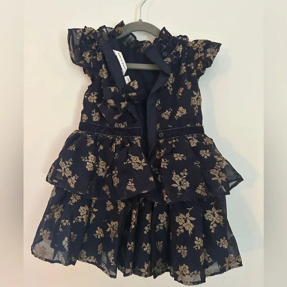Janie and Jack the sparkle holiday dress 3T with matching hair bow